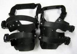 Pair of Bindings for Adventure Snowshoes w crampons - With Long Toe & Extra-Long Arch Straps !