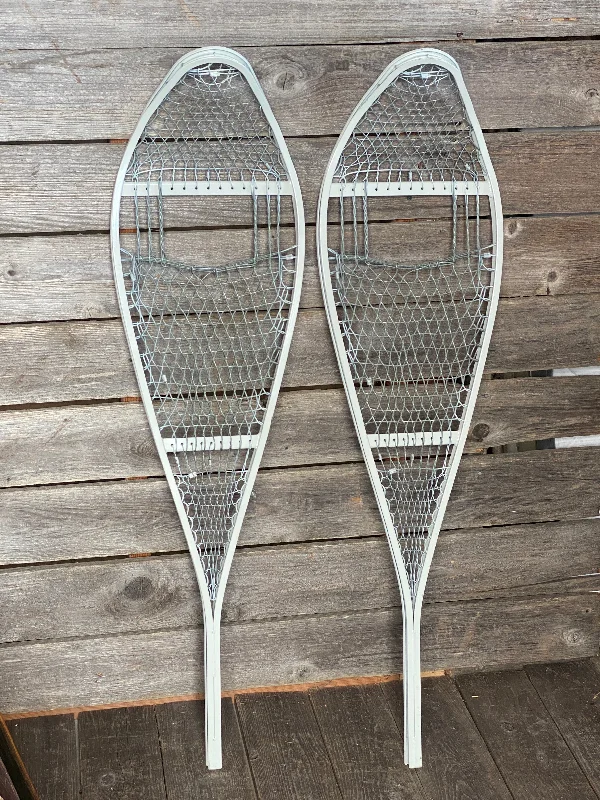 Vintage Metal Snowshoes - White