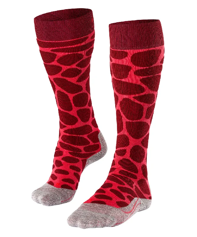 Falke SK4 Giraffe Ladies Ski Socks in Merlot