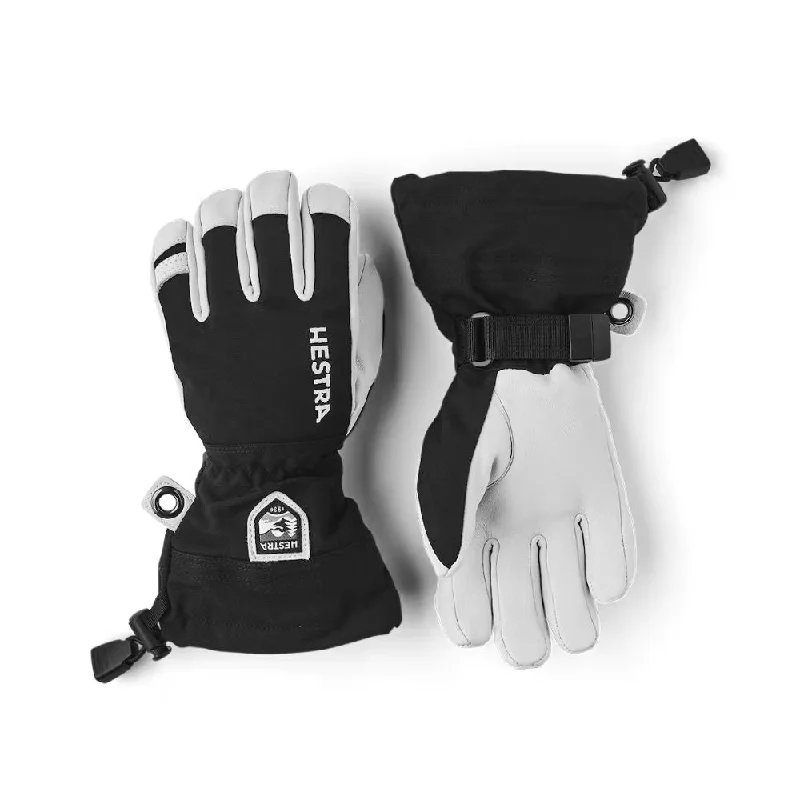 Hestra Army Heli Leather Ski Junior Gloves - Black (30560-100)