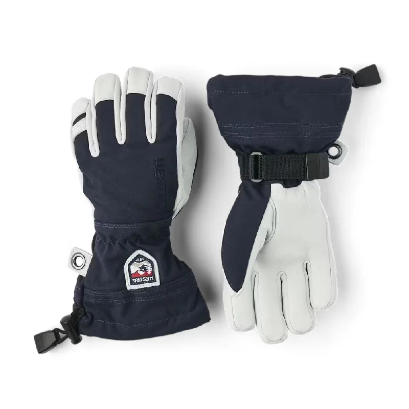 Hestra Army Leather Heli Kids Ski Gloves - Navy