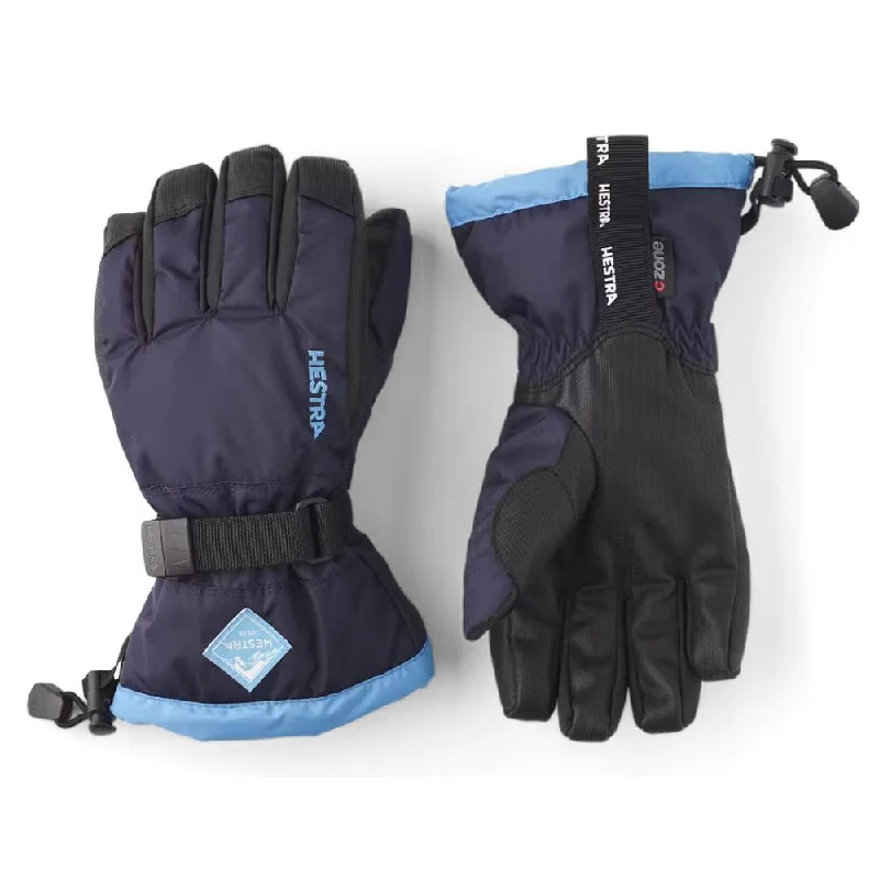 Hestra Gauntlet Czone Kids Ski Gloves - Navy/Sky Blue (32530)