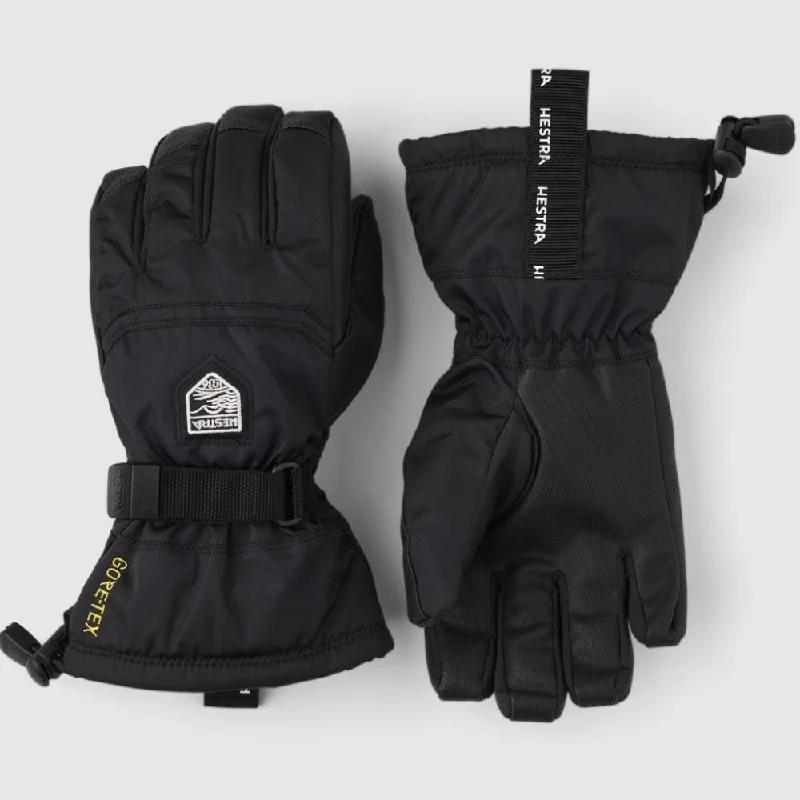 Hestra Gore-Tex Gauntlet Kids Ski Gloves, Black