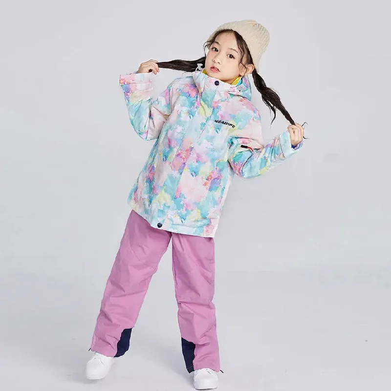 Girls Colorful Winter Warm Snowboard Ski Jacket