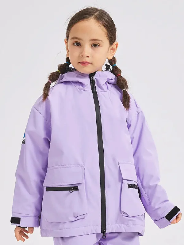 Kids Warm Ski Jacket Coat for Winter Solid Color Snow Wear