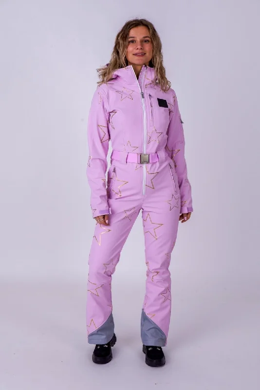 Chic Ski Suit - Pink with Gold Stars