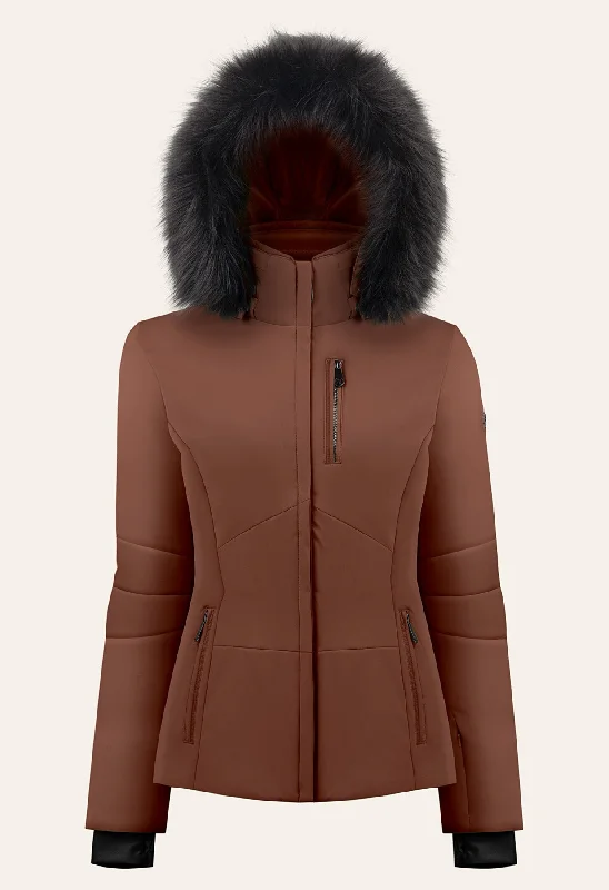 Poivre Blanc W24-0802 Stretch Ski Jacket in Chocolate Brown