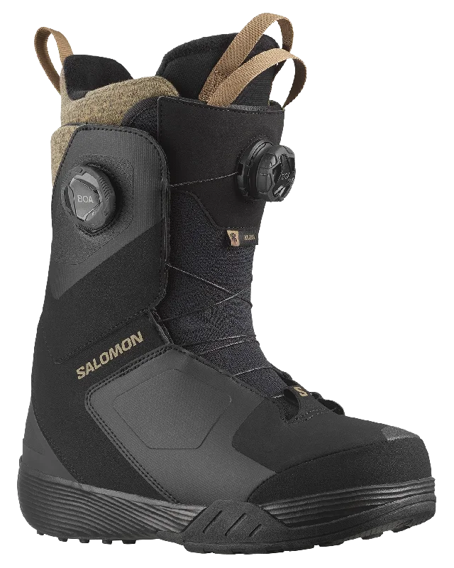 Salomon Women's Kiana Dual Boa Snowboard Boots - Black / Black / Sepia Tint - 2024