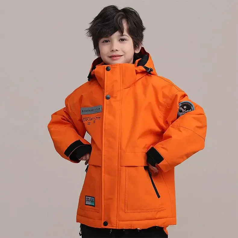 Kids Outdoor Insulated Snow Jacket Oversized Anorak Winter Coat