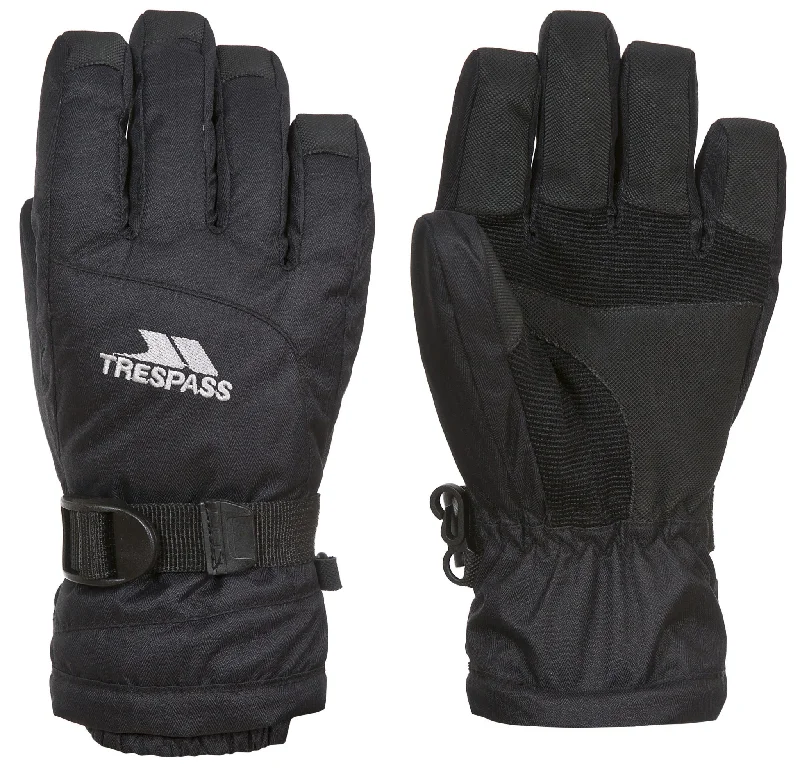 Trespass Simms Kids Ski Gloves, Black