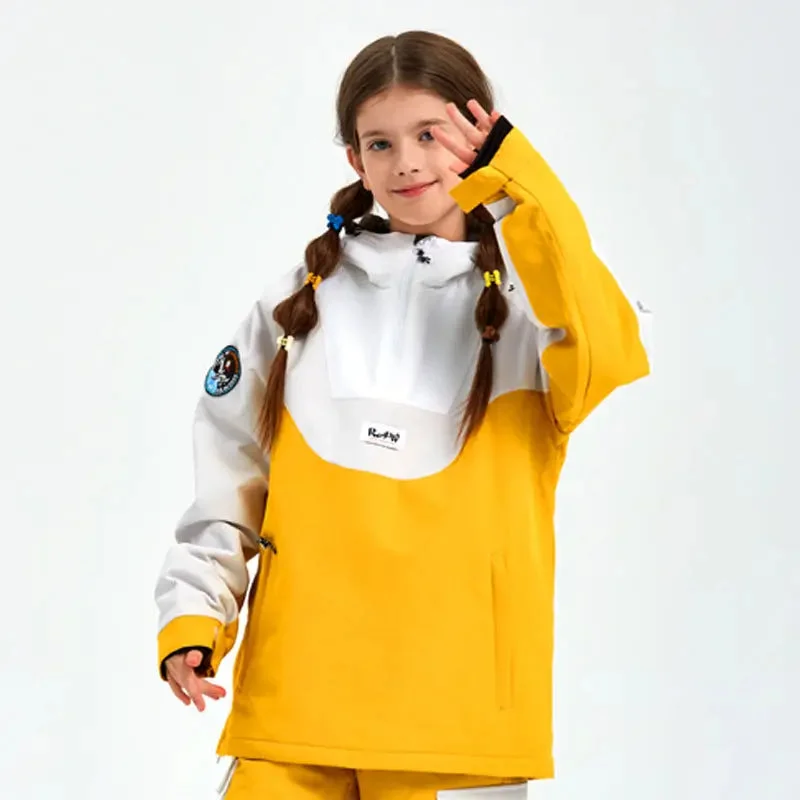 Unisex Anorak Snow Ski Jacket Kids Insulated Half-zip Snow Pullover