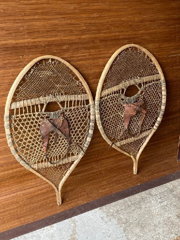 Vintage Canadian Bear Paw Snowshoes